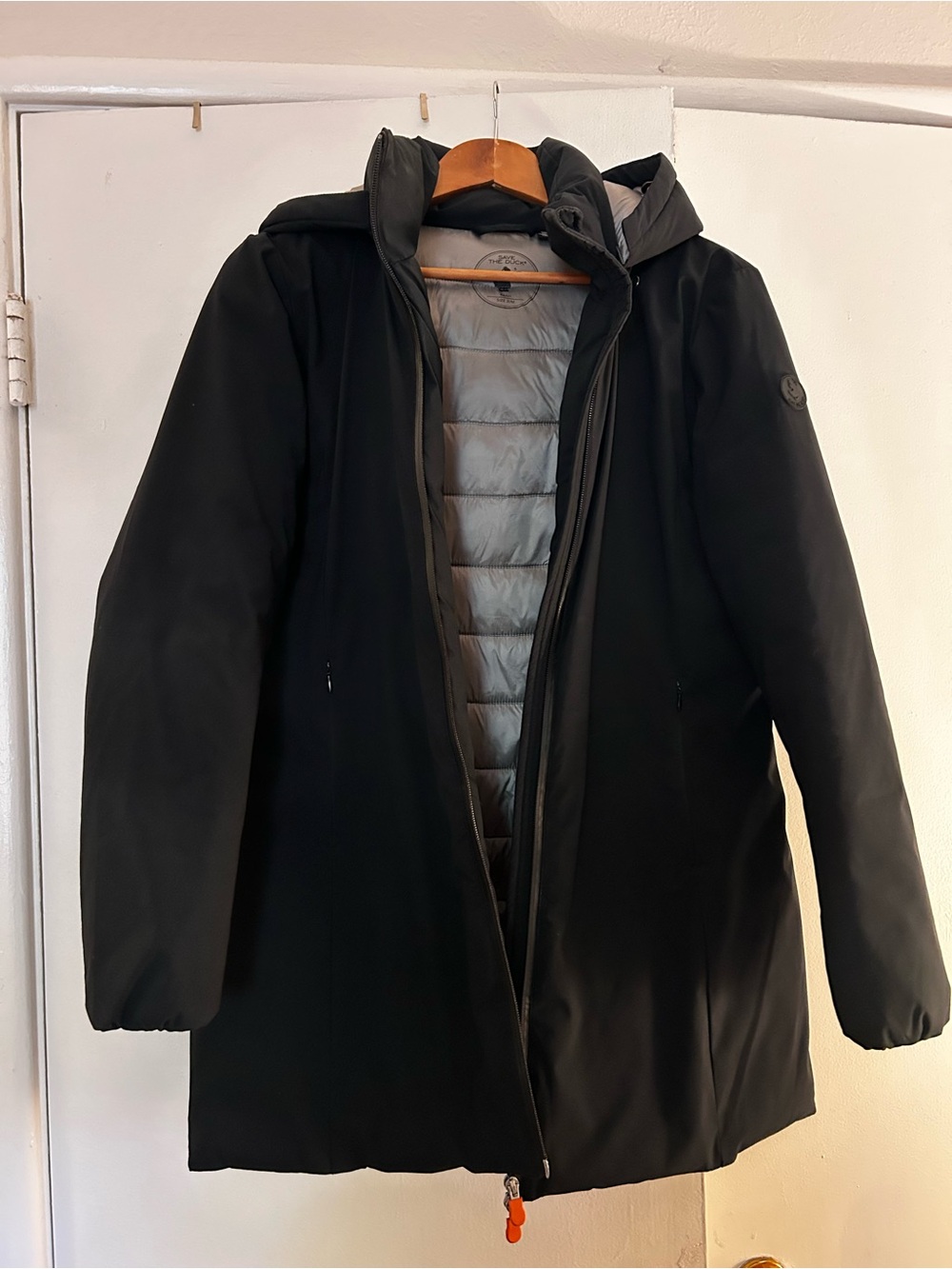 Save The Duck Rachel Hooded Parka Jacket – Black – Women’s Size Medium (M)